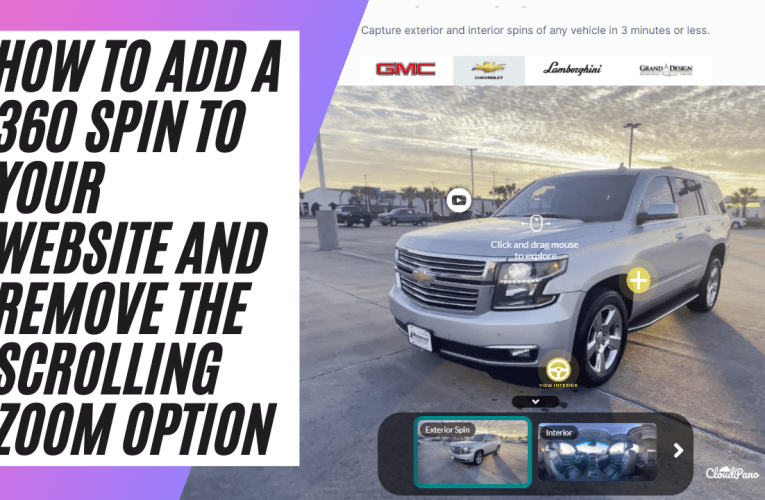 How To Add a 360 Spin To Your Website And Remove The Scrolling Zoom Option